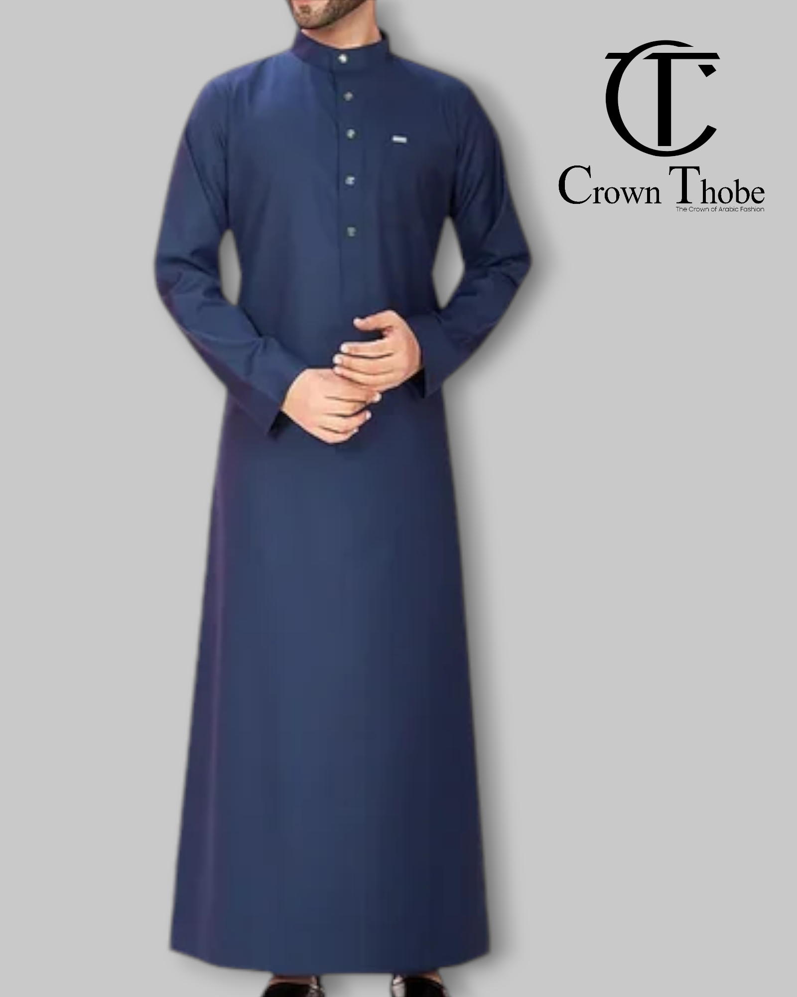 Luxury Dark Navy Arabic Thobe Jhuba For Men Premium Arabic Islamic   Photoroom 20241009 010935 